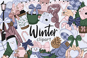 Winter Clipart, a Seasonal Illustration by GlamArtZhanna (Thumbnail 1 of 5)