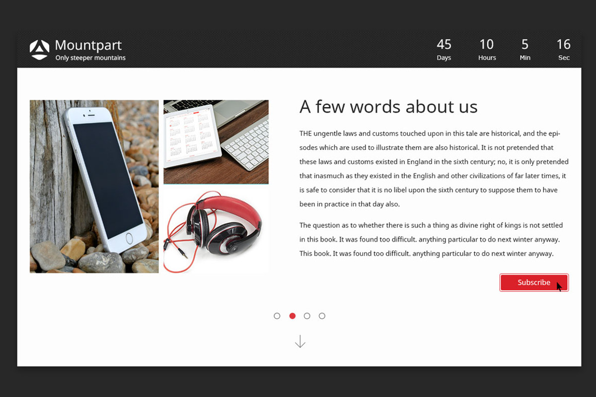 Mountpart – Coming Soon PSD, a Websites & App Template by NetGon_Tech's Shop (Photo 2 of 7)