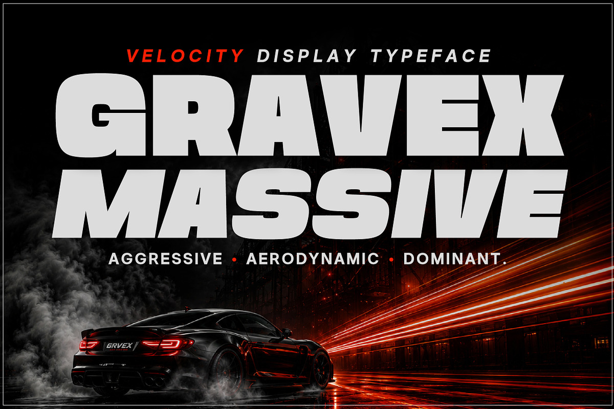Gravex Massive Racing & Esports Font, a Sans Serif Font by Lettertype Studio (Photo 2 of 14)