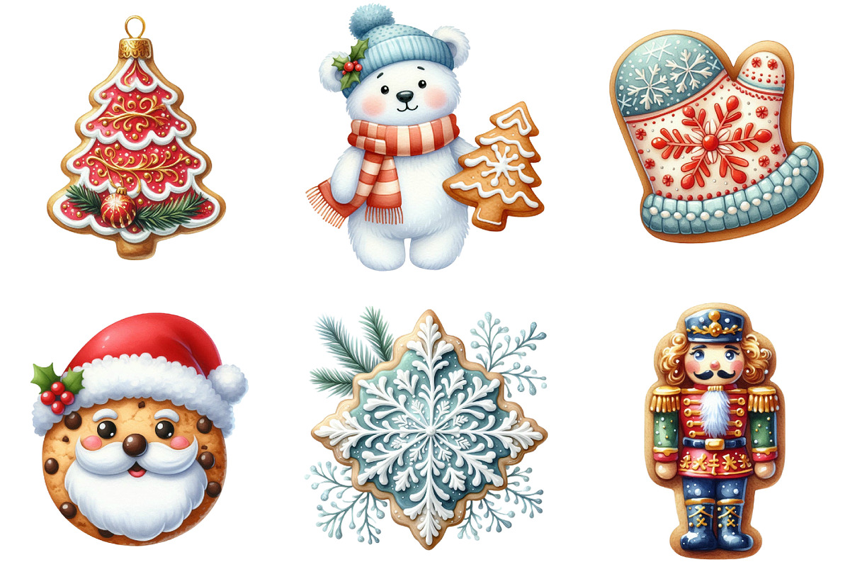 Christmas Cookie Clipart, an Illustration by DreamArtGraphic (Photo 5 of 5)