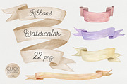 Watercolor ribbons set, a Decorative Illustration by NataliVA (Thumbnail 1 of 5)