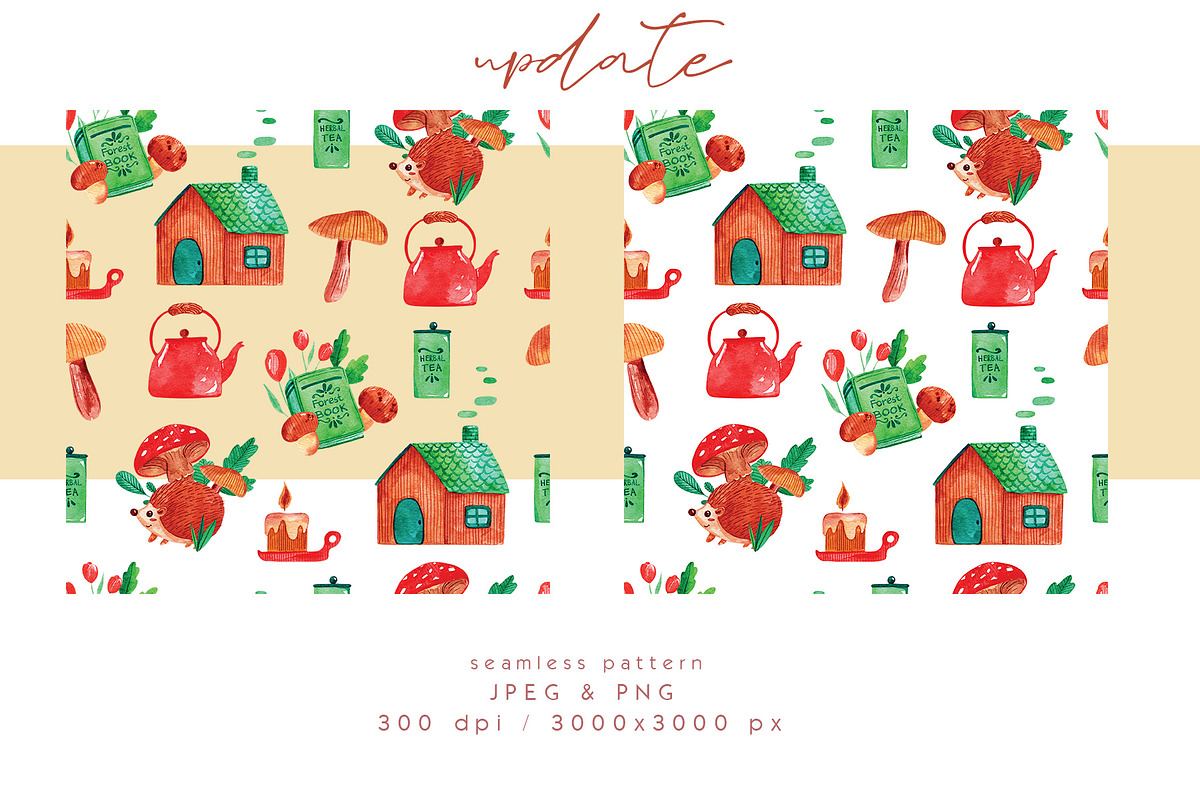 Cozy watercolor clipart & patterns, a Seasonal Illustration by Yelloo Fish (Photo 14 of 15)