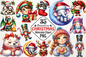 Christmas Characters Png, an Illustration by RobertsArt