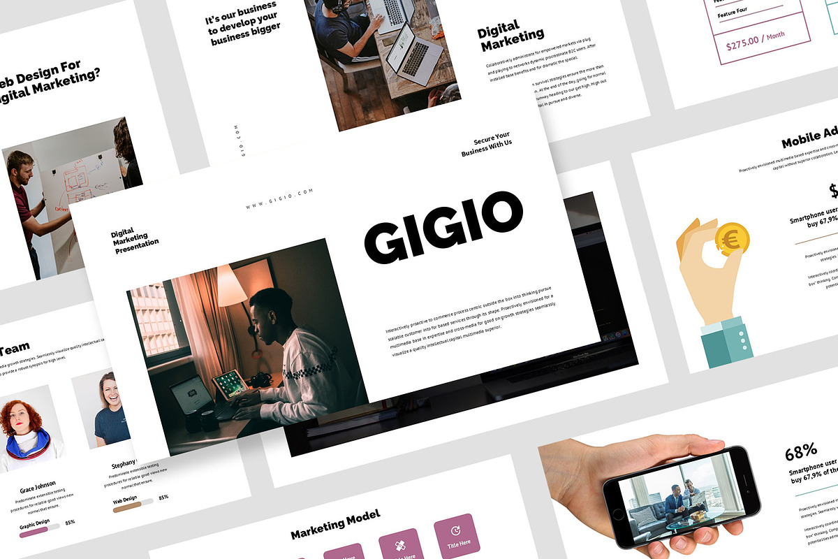 Gigio : Online Promo Powerpoint, a Presentation Template by Punkl Camp (Photo 1 of 9)