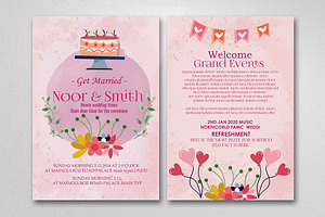 Double Sided Wedding Invitation Card