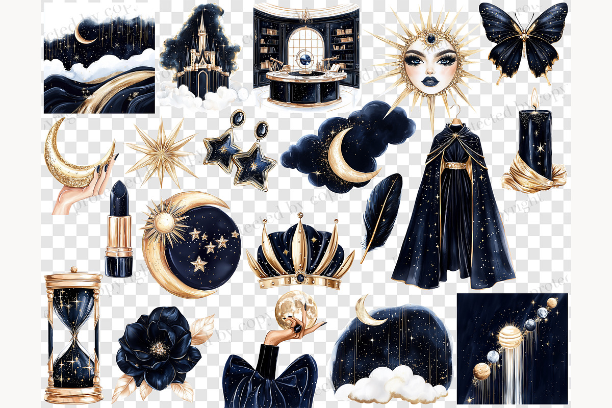 Mystical Celestial Clipart, a Person Illustration by GlamArtZhanna (Photo 7 of 8)