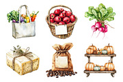Watercolor Farmers Market Clipart, an Illustration by Daily.Designs (Thumbnail 5 of 5)