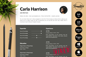 Modern Resume Template / CV - Carla