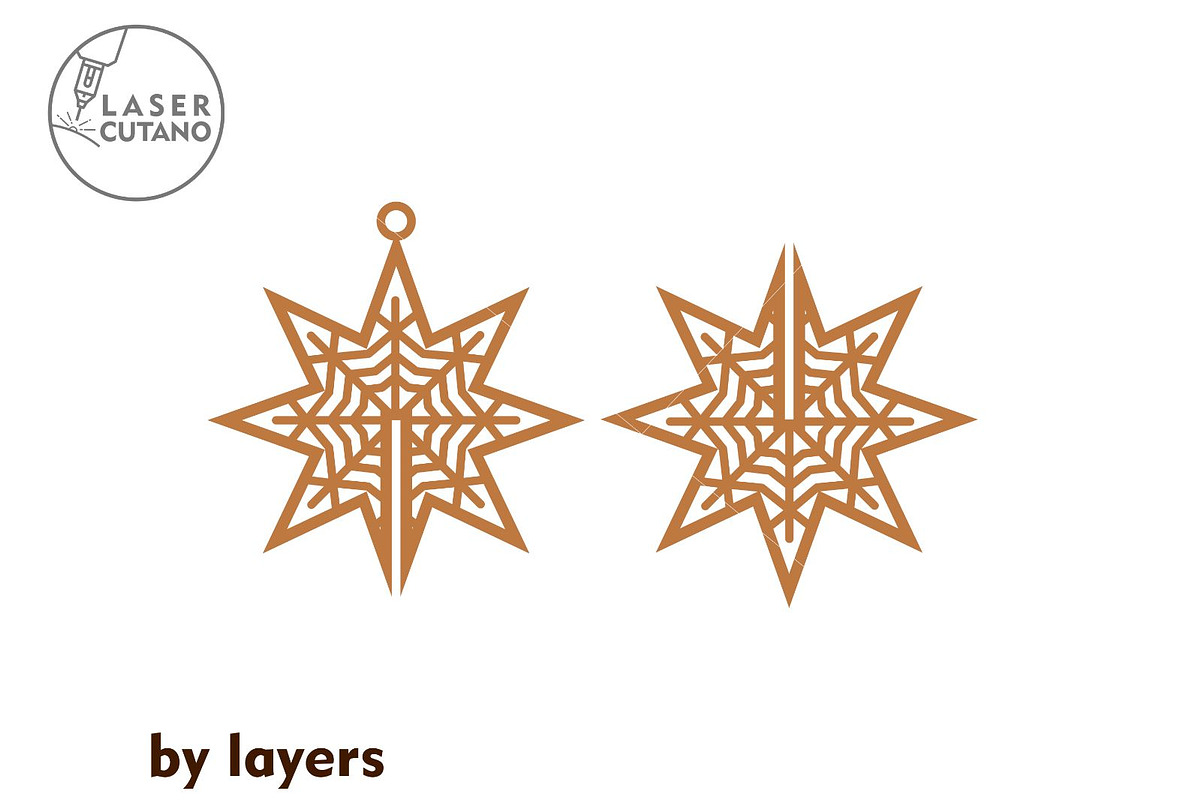 CHRISTMAS STARS Set, 3D Model Decor, a Templates & Theme by LaserCutano (Photo 5 of 6)