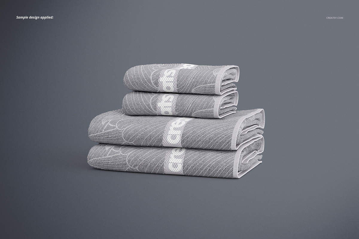 Bath Towel Mockup Set, a Household Mockup by creatsy2 (Photo 4 of 11)
