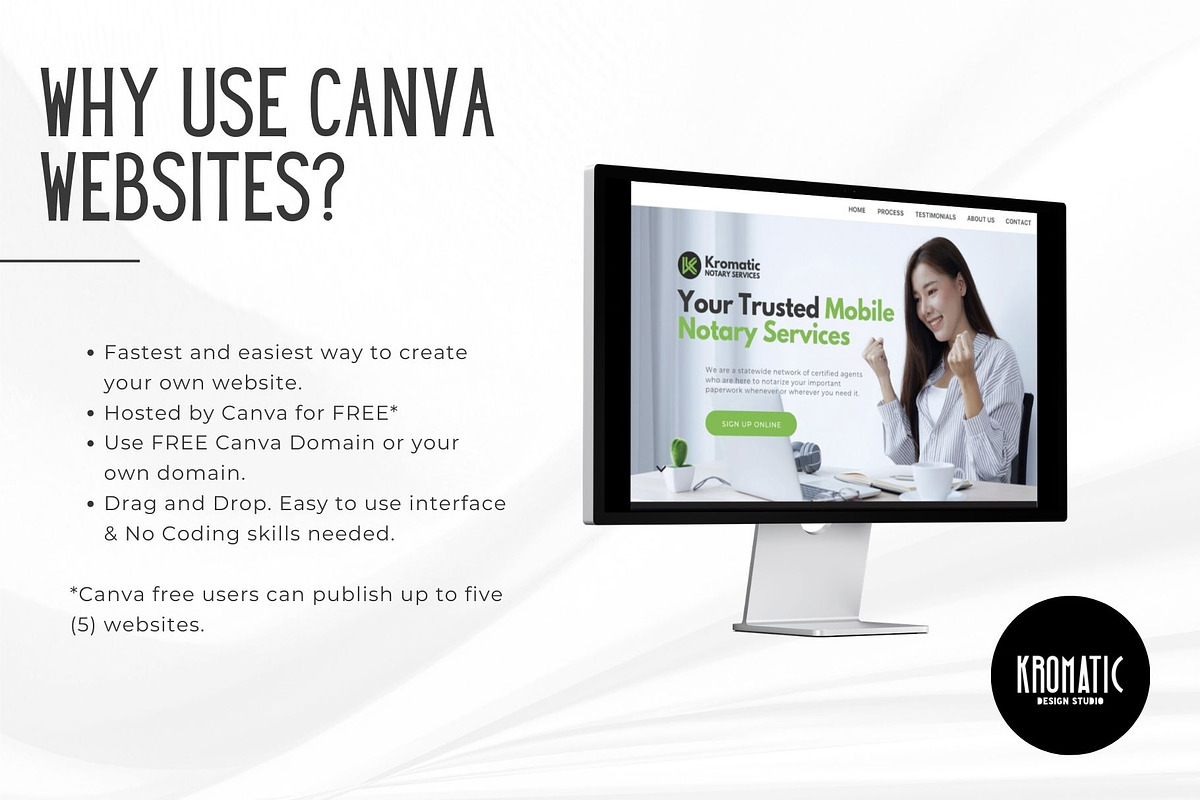 Traveling Notary Website Template, a Landing Page Template by Kromatic Design Studio (Photo 4 of 8)