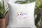 Adorable Rainbow Cute Cat Clipart, an Illustration by Watercolor design (Thumbnail 5 of 6)