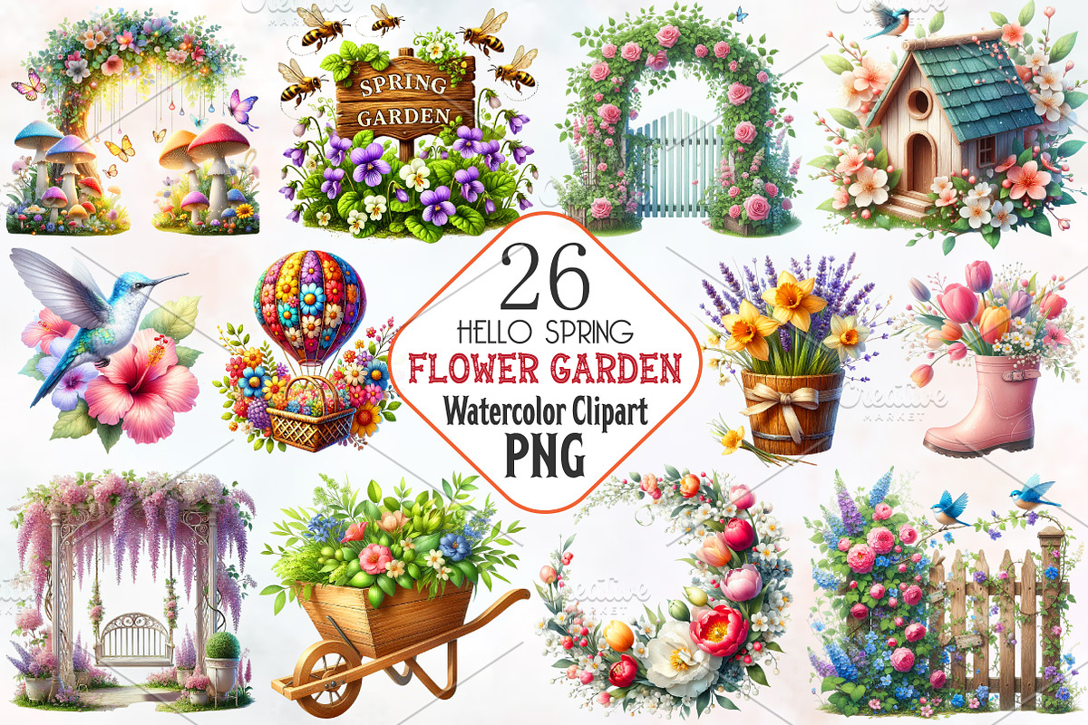 Spring Flower Garden Sublimation, an Illustration by RobertsArt (Photo 1 of 7)