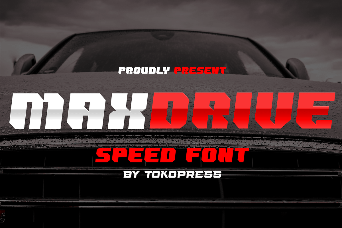 MAXDRIVE- Racing Gaming font, a Sans Serif Font by TokoPress (Photo 1 of 10)