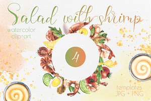 Shrimp Salad Wreath Template, an Illustration by NATASHA CHU