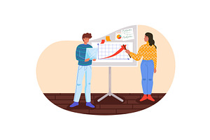 Worker show business startup plan in, a Finance Illustration by vectorpointstudio