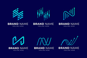 N Letter Logo Set With Analytics, an Outline Icon by sancreastd.