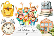 Back to School Clipart, an Illustration by Design Market (Thumbnail 1 of 4)