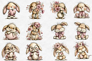 Whimsical Easter Bunny Clipart, an Illustration by Designworld (Thumbnail 3 of 6)
