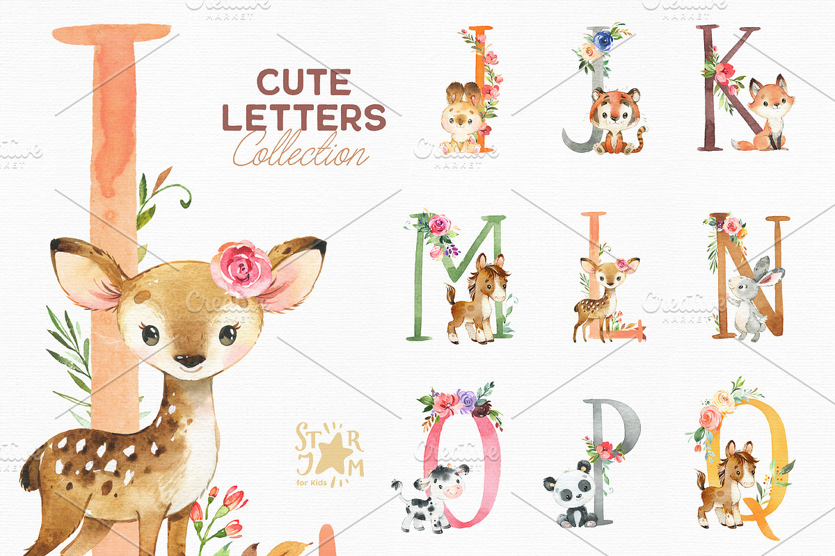 Cute Letters Collection, an Illustration by StarJam (Photo 5 of 7)