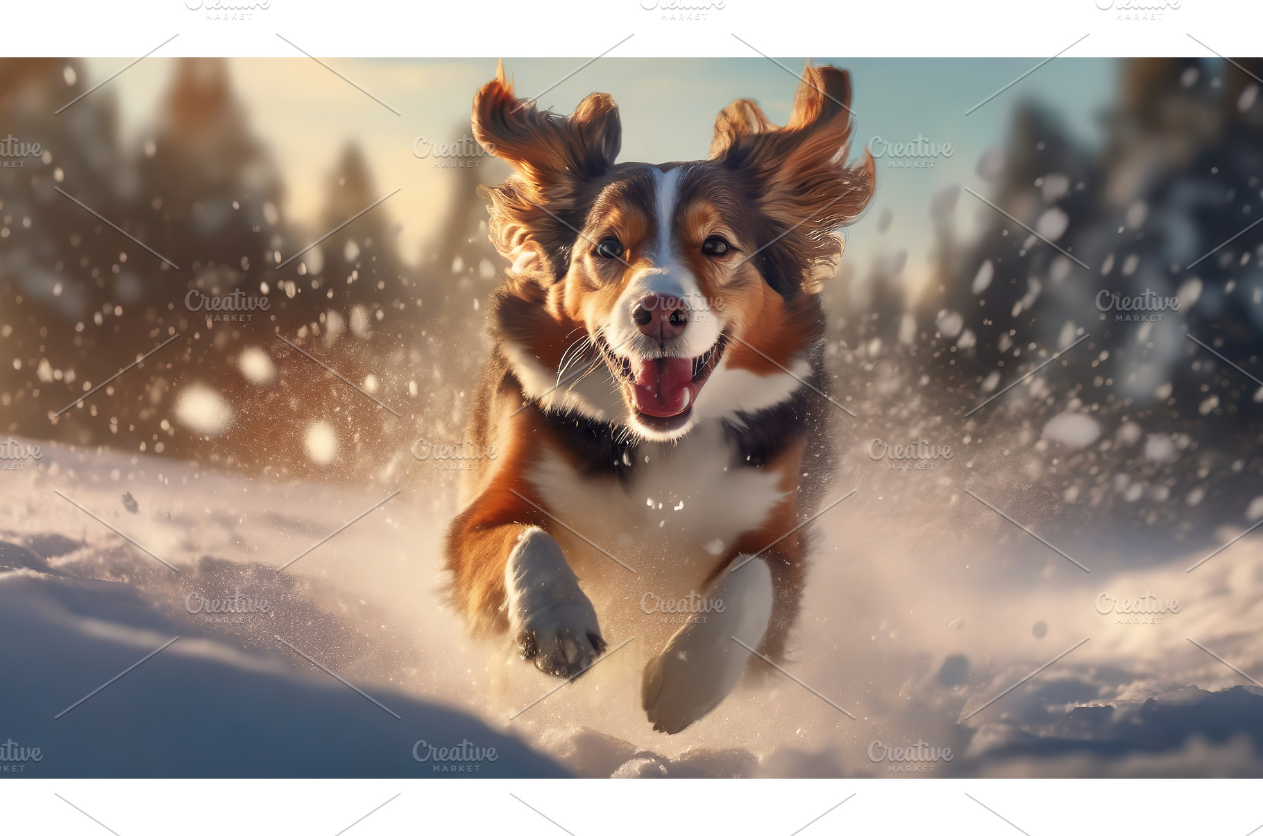A joyful dog with ears flapping runs, an Animal Photo by Igor Tichonow
