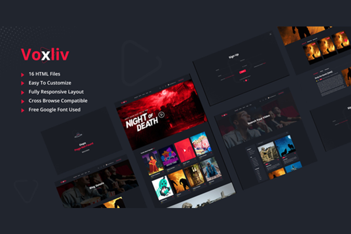 Voxliv - Video HTML Template, a HTML Template by THESOFTKING (Photo 1 of 3)