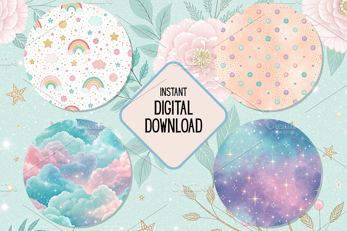 Pastel Glitter Ombre Digital Papers, a Pattern Graphic by Neon Studio (Photo 4 of 6)