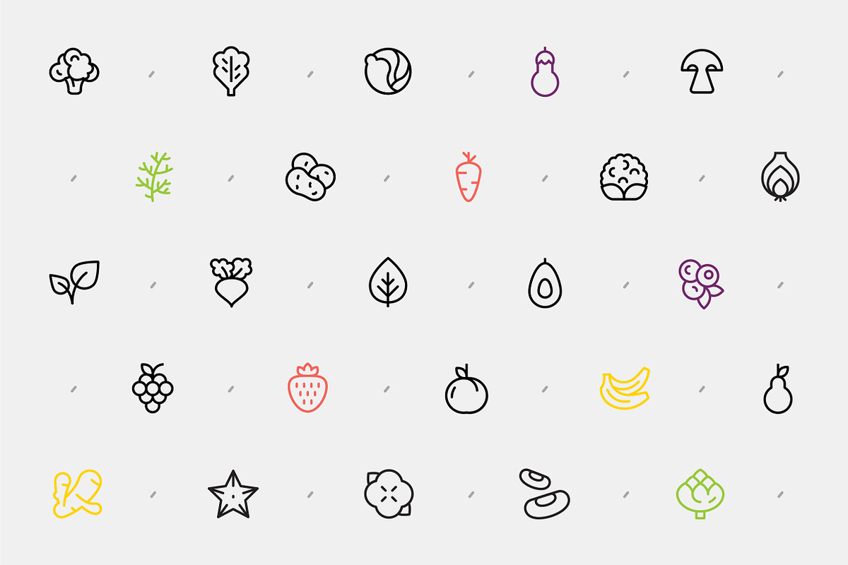 Minimal Food Icons, an Outline Icon by Vineta Rendon (Photo 2 of 9)