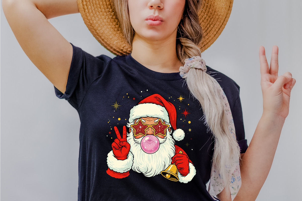Retro Santa Blowing Bubble PNG, an Illustration by Dream Creation (Photo 3 of 4)