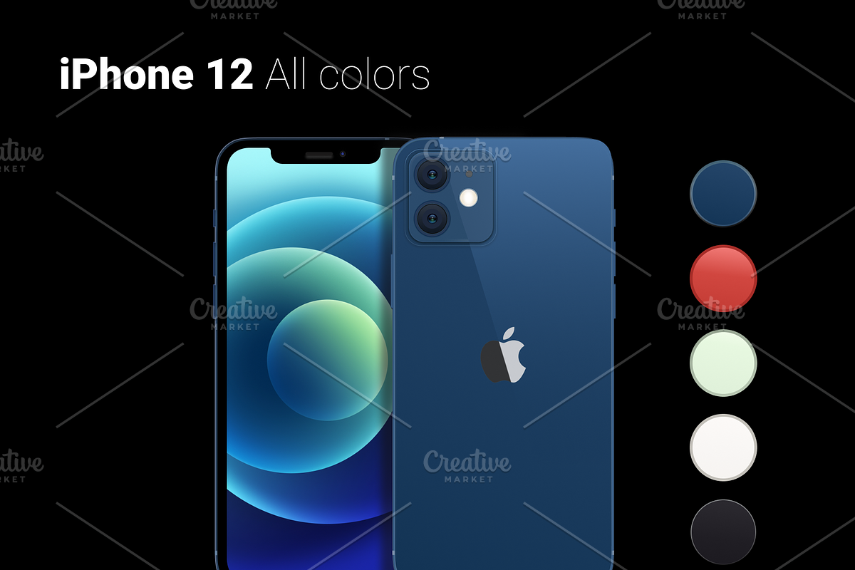 Mockups of the iPhone 12 Pro, an iPhone Mockup by AM Design (Photo 5 of 8)