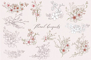 Cherry blossom cliparts and patterns, an Illustration by TatiArti (Thumbnail 9 of 12)
