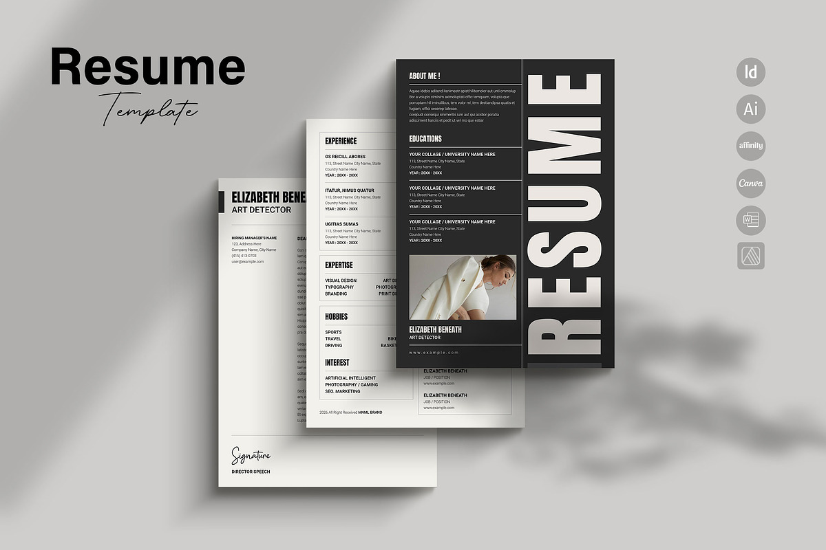 Resume - CV - Template _Word & Canva, a Resume Template by TemplateFolio-Shop (Photo 1 of 5)