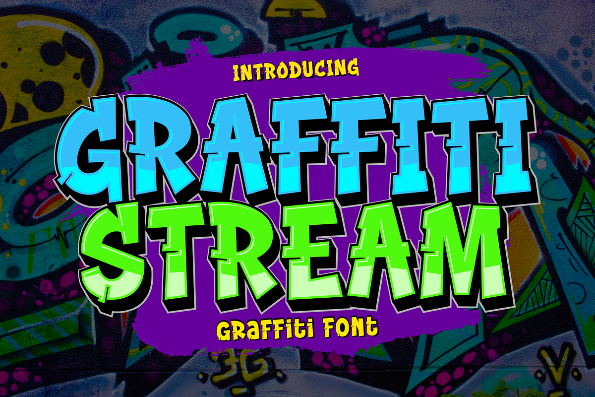 Graffiti Stream Font, a Handwritten Font by Sronstudio (Photo 1 of 16)