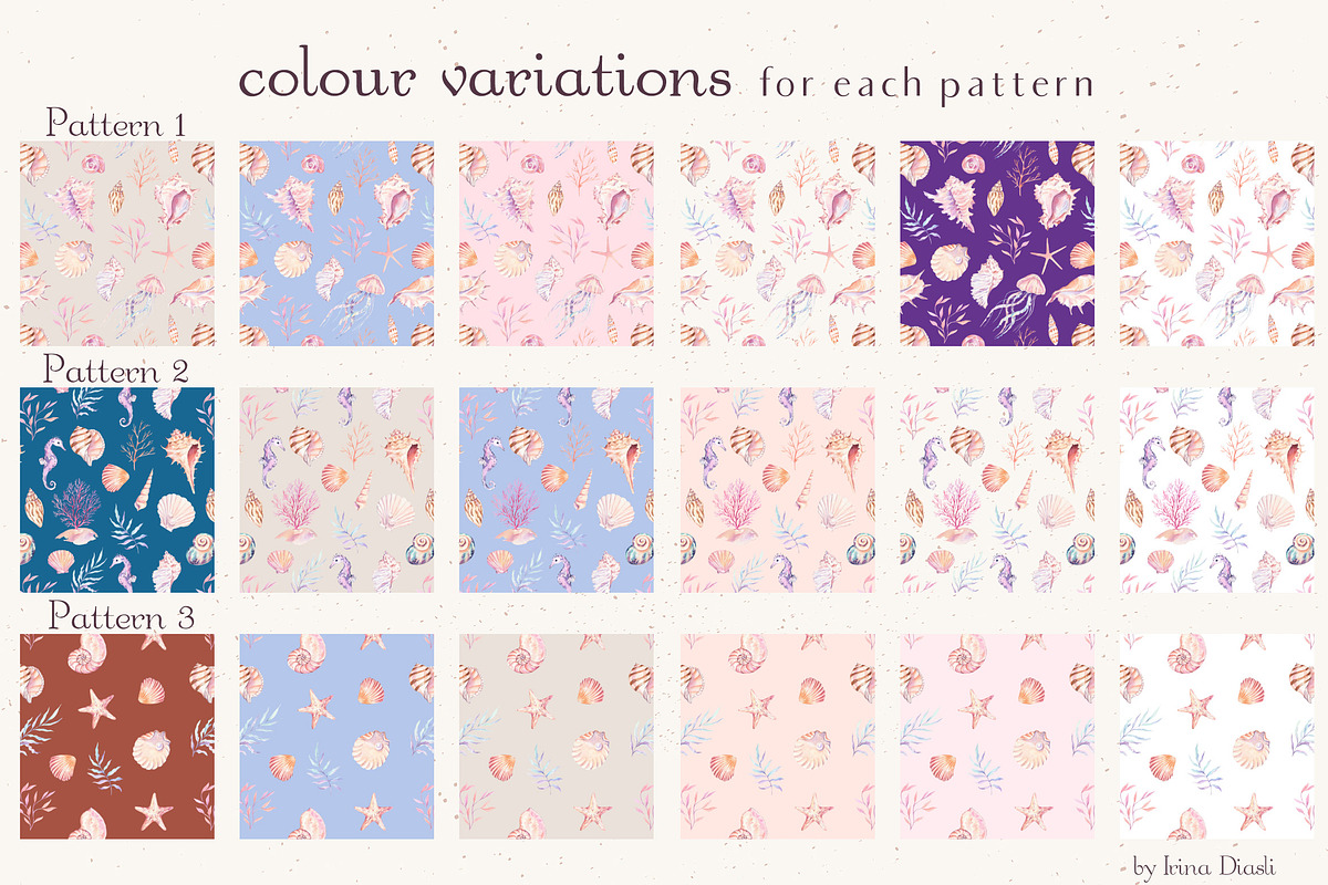 Sunny Coast Watercolor Set, a Seasonal Illustration by Irina Diasli (Photo 7 of 13)