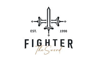 Sword logo design with simple black, a Branding & Logo Template by Maylianaw28