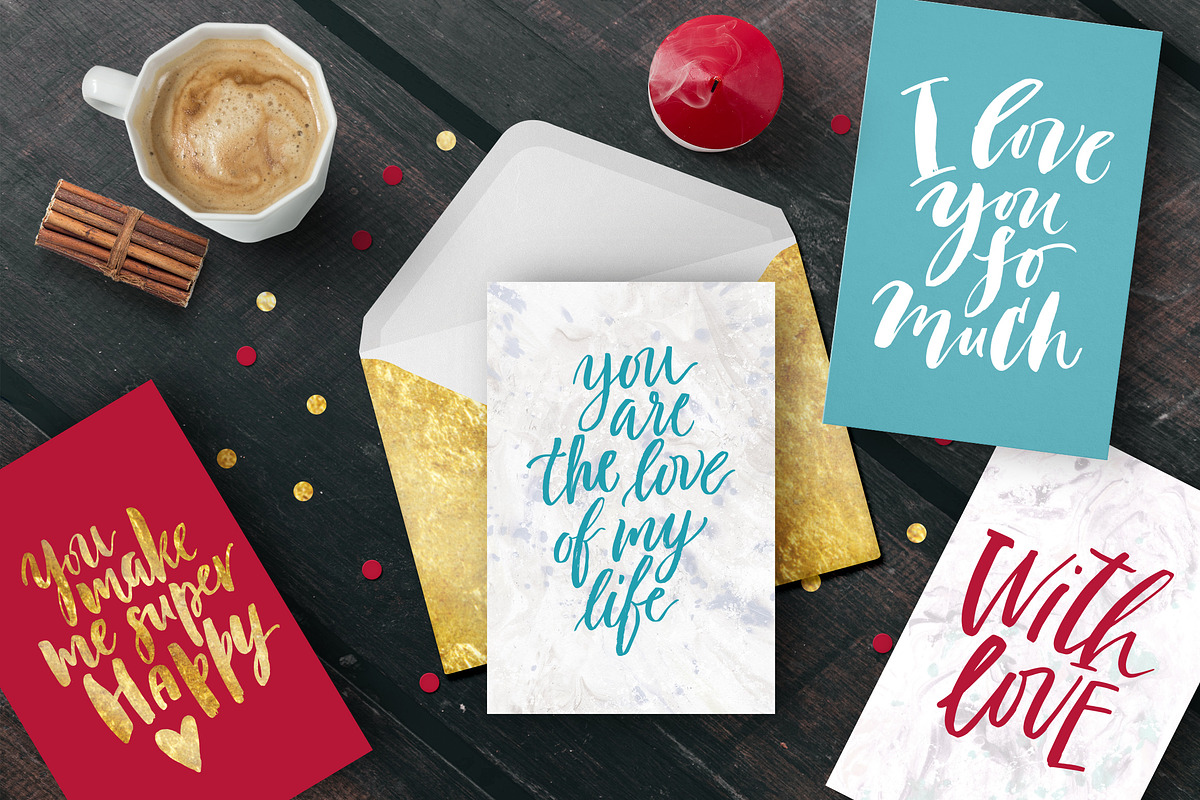 Love Expressions Handlettering Pack, a Texture Illustration by Spencerian Sisters (Photo 3 of 8)