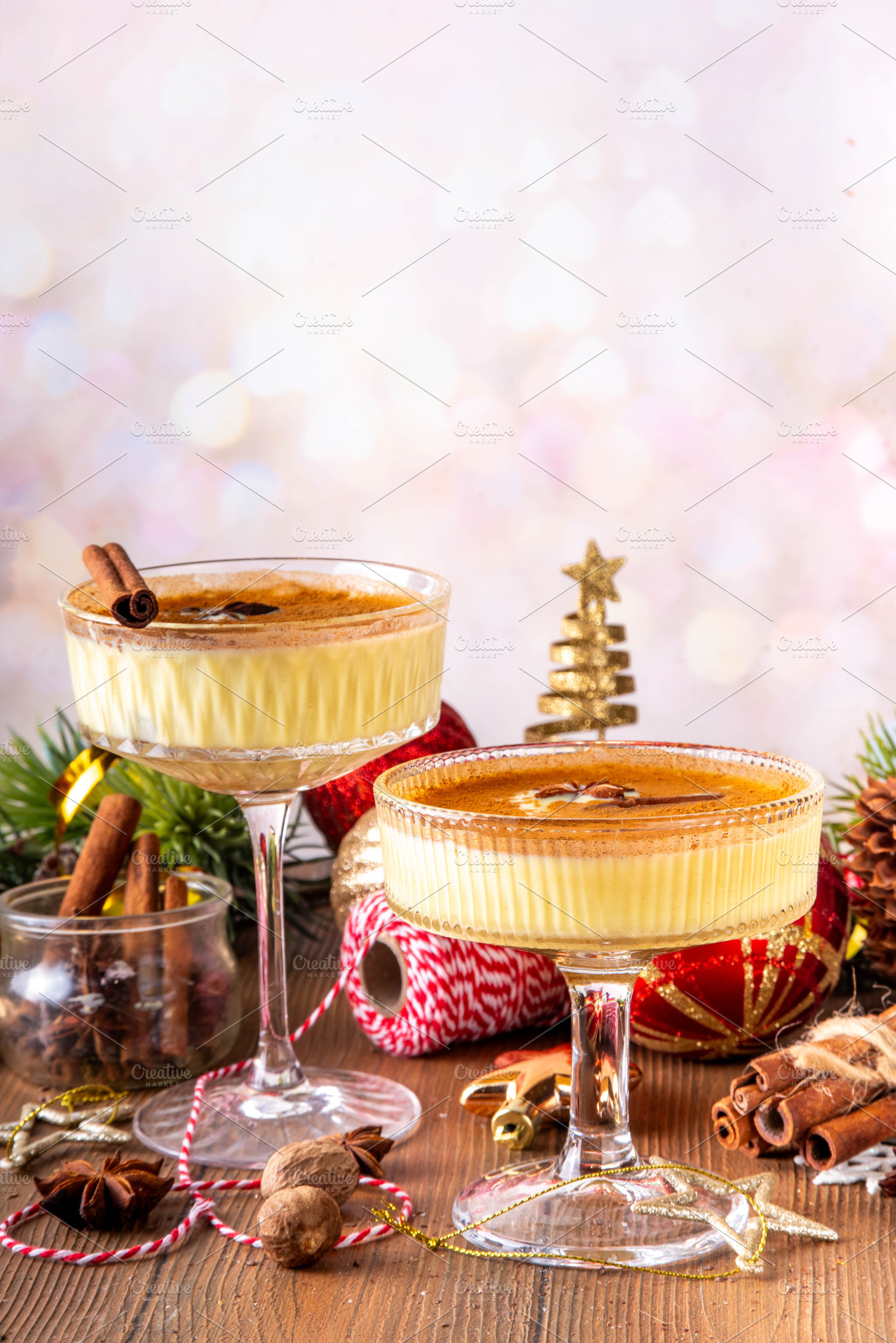 Christmas Eggnog Martini Or Brandy Alexander Cocktail, a Food & Drink Photo by Rimma