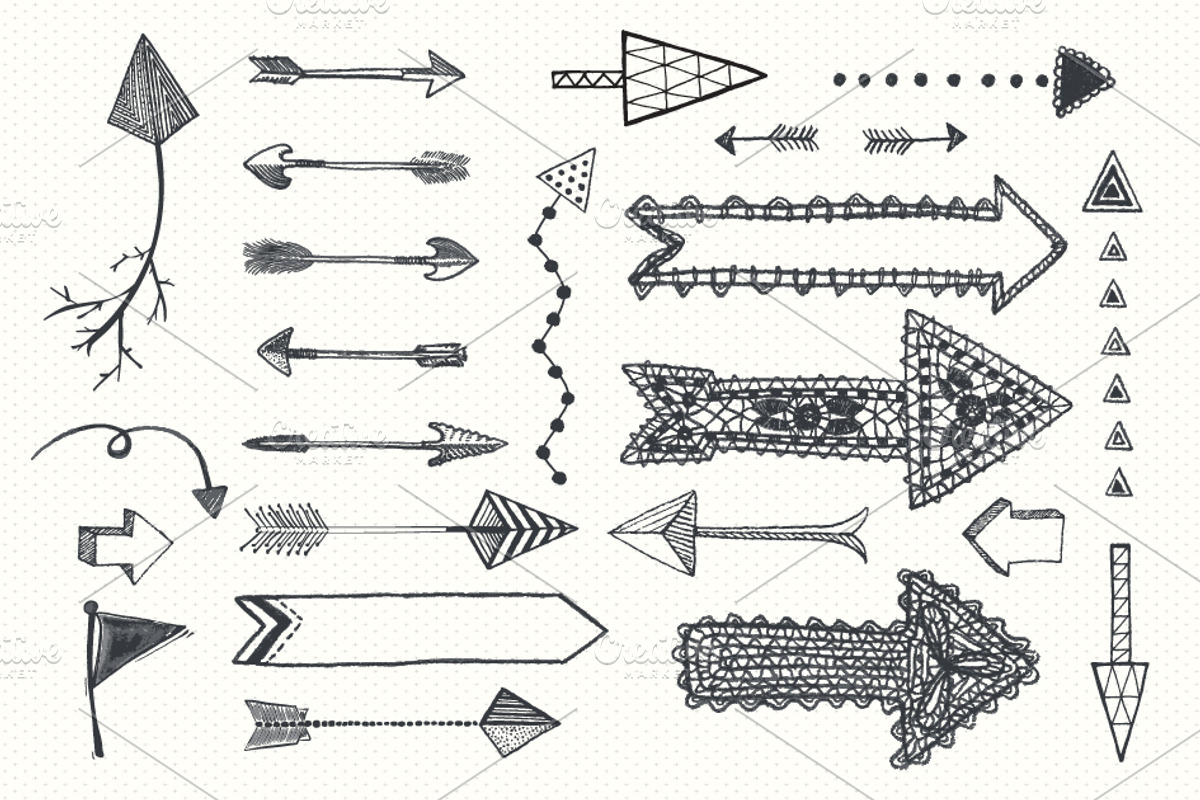 Chalkboard Arrow Clip Art EPS + PNG preview 2