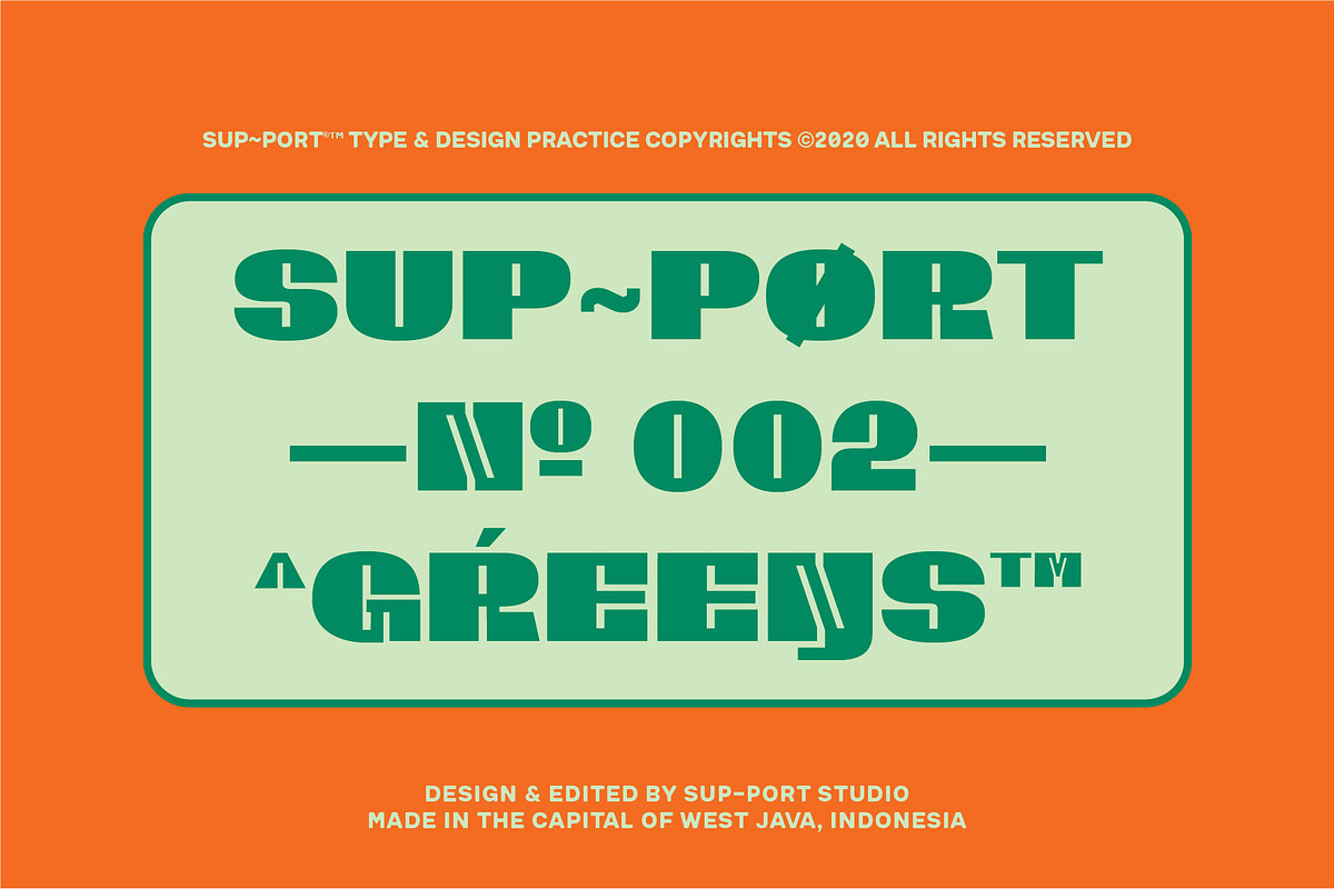 SP GREENS Font Display, a Sans Serif Font by Sup.Port Studio (Photo 9 of 13)