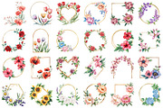 Garden Flower Frames Gold Watercolor, an Illustration by Sublimation Artist (Thumbnail 2 of 6)
