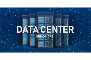 Server rack room, big data bank.