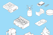 Camping Items - isometric, an Illustration by Industrial Artworks (Thumbnail 2 of 3)