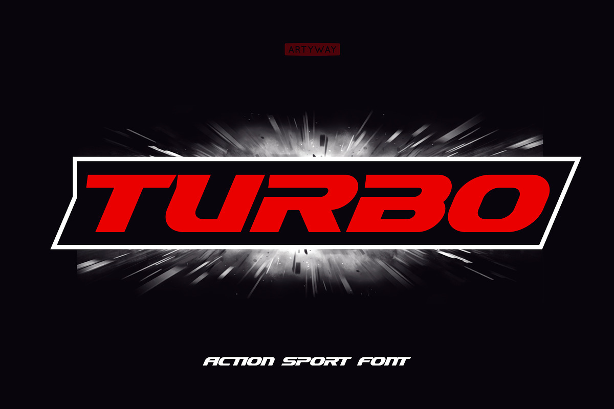 Turbo Headline Font, a Sans Serif Font by artyway (Photo 1 of 6)