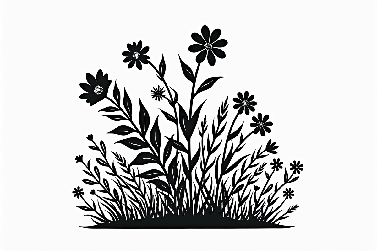 Elegant Wildflower Silhouette Bundle, an Illustration by Creativeshirt (Photo 10 of 13)