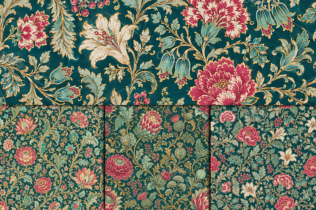 Vintage Dark Floral Pattern, a Pattern Graphic by Artonix (Photo 5 of 5)