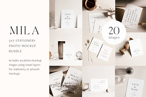 Mila 5x7 Stationery Photo Mockups