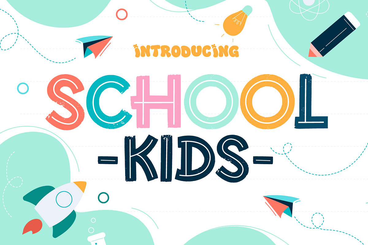 School Kids Fonts, a Font by Fox7 By Rattana (Photo 1 of 6)