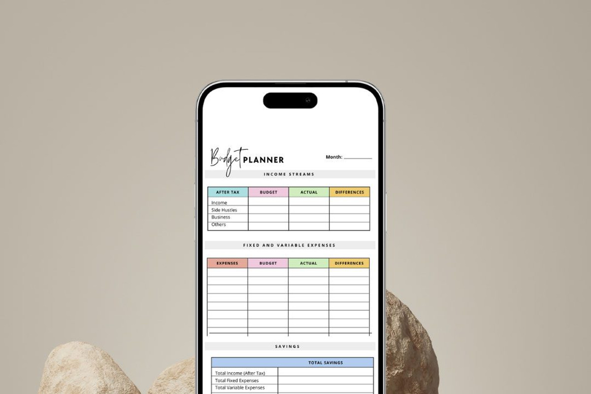 Monthly Budget Tracker, a Stationery Template by Brand Your Biz Co. (Photo 3 of 10)