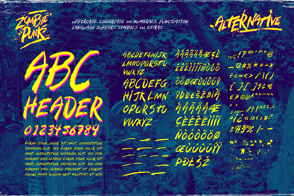 Zombie Punks - The Retro Horror Font, a Font by Wingsart Studio (Photo 5 of 12)