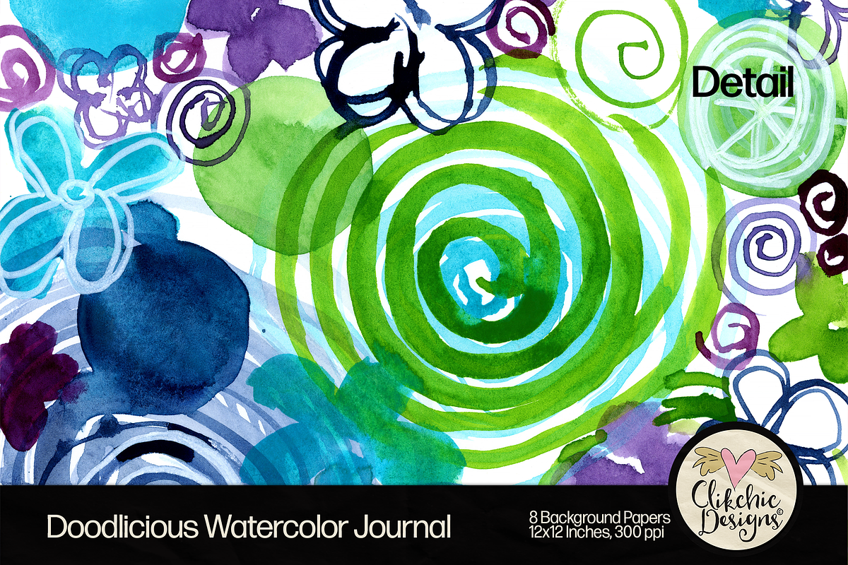 Watercolor Journal Backgrounds, a Background Graphic by Clikchic Designs (Photo 9 of 10)